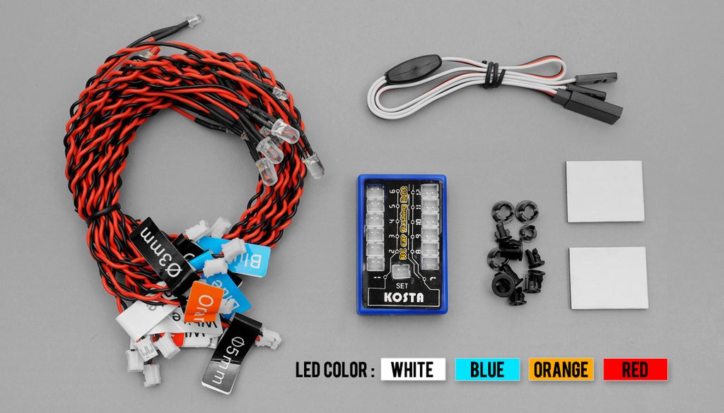 1/10 - 1/18 LED Flashing Head Light System Kit 4.8-6.0V